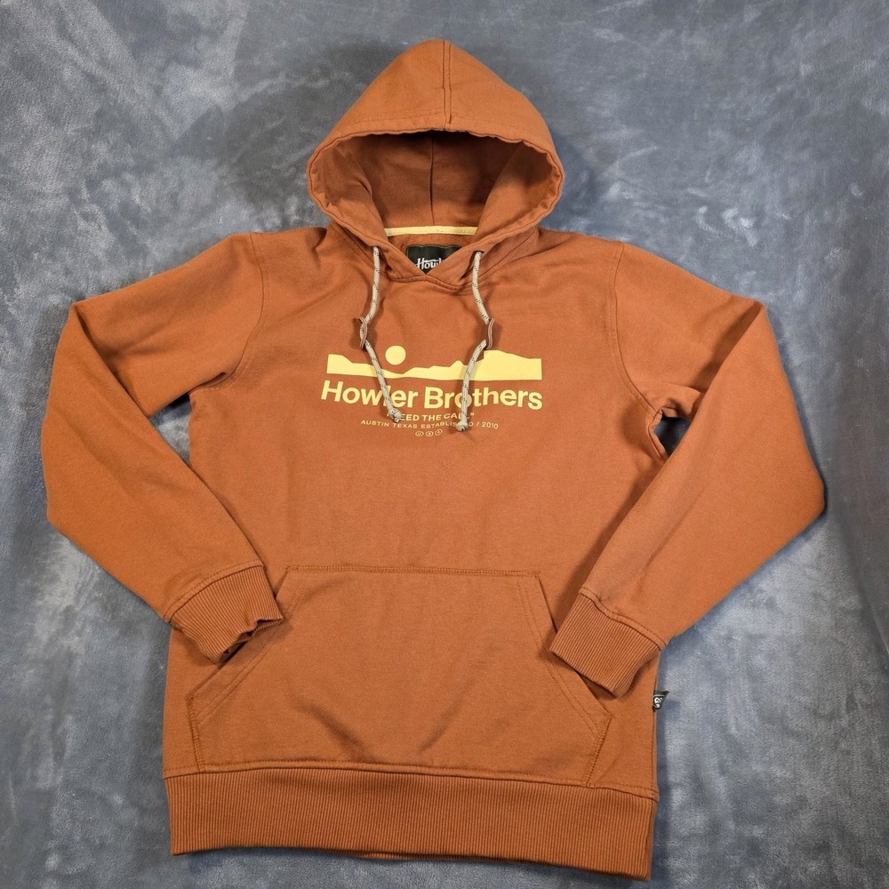 Howler Brothers Pullover Hoodie Size S Front Logo‎ Zippered Pocket Drawstring...